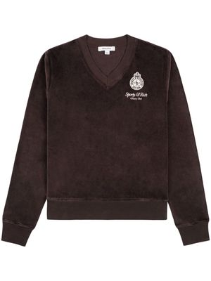 Sporty & Rich Crown cotton velour sweatshirt - Brown