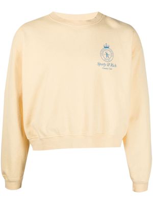 Sporty & Rich Crown crew-neck cropped sweatshirt - Yellow