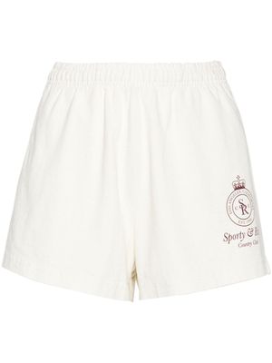 Sporty & Rich Crown Disco jersey shorts - Neutrals