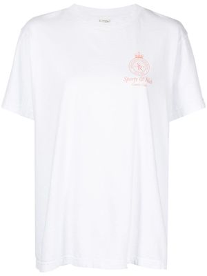 Sporty & Rich Crown-logo cotton T-shirt - White