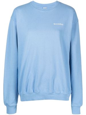 Sporty & Rich Drink More Water crewneck sweatshirt - Blue