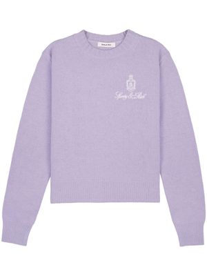 Sporty & Rich embroidered-logo cashmere jumper - Purple