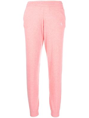 Sporty & Rich embroidered-logo cashmere track-pants - Pink