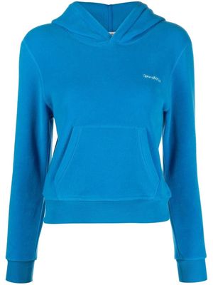 Sporty & Rich embroidered-logo fleece hoodie - Blue