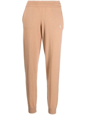 Sporty & Rich embroidered-logo knitted trousers - Neutrals