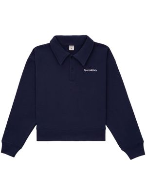 Sporty & Rich embroidered-logo polo sweatshirt - Blue