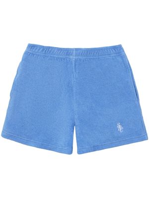 Sporty & Rich embroidered-logo terry shorts - Blue