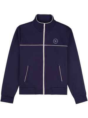 Sporty & Rich embroidered-logo zip-up jacket - NAVY