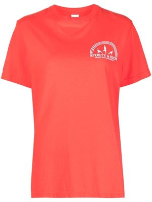 Sporty & Rich Fitness Group logo-print T-Shirt - Red