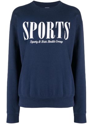 Sporty & Rich graphic-print cotton sweatshirt - Blue