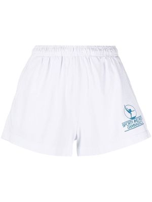 Sporty & Rich Gymnastics logo-print shorts - White