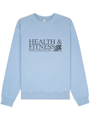 Sporty & Rich Health & Fitness logo-print sweatshirt - Blue