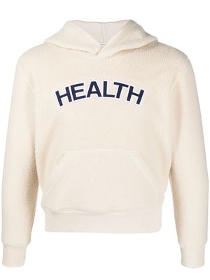 Sporty & Rich Health bouclé cropped hoodie - Neutrals