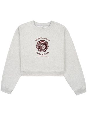 Sporty & Rich Hotel crest-motif sweatshirt - Grey