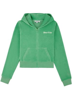 Sporty & Rich Italic Logo cotton hoodie - Green