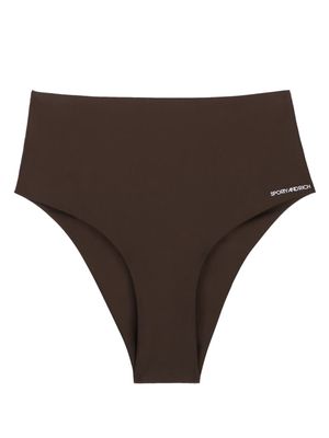 Sporty & Rich Jane logo-print bikini bottoms - Brown