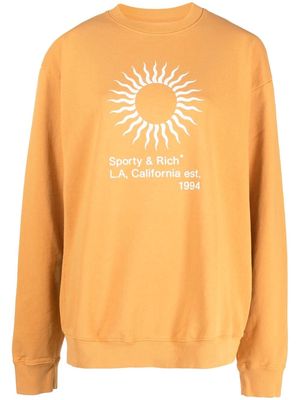 Sporty & Rich logo crew-neck sweatshirt - Orange
