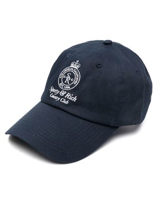 Sporty & Rich logo-embroidered cap - Blue