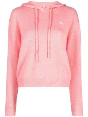 Sporty & Rich logo-embroidered cashmere hoodie - Pink