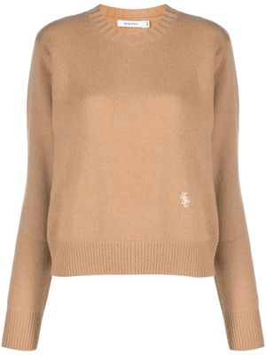Sporty & Rich logo-embroidered cashmere jumper - Brown