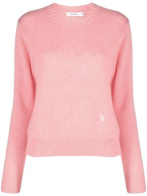 Sporty & Rich logo-embroidered cashmere jumper - Pink