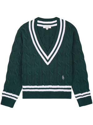 Sporty & Rich logo-embroidered cotton jumper - Green