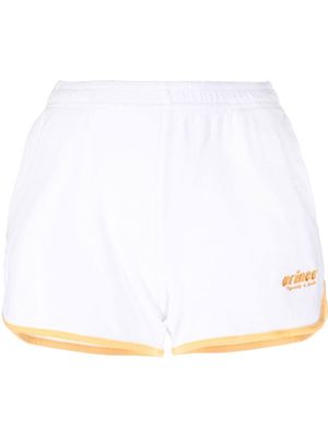 Sporty & Rich logo-embroidered cotton shorts - White