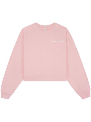 Sporty & Rich logo-embroidered cotton sweatshirt - Pink