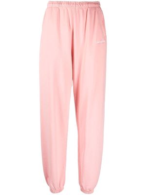 Sporty & Rich logo-embroidered cotton track pants - Pink