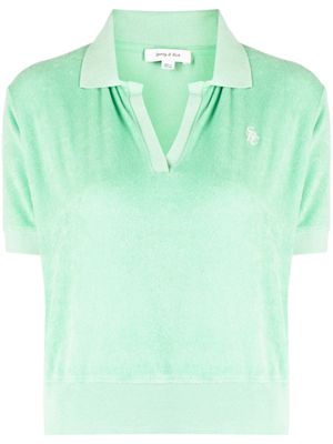 Sporty & Rich logo-embroidered polo top - Green