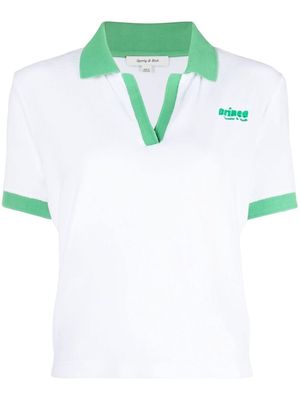 Sporty & Rich logo-embroidered polo top - White