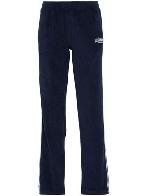 Sporty & Rich logo-embroidered terry-cloth trousers - Blue
