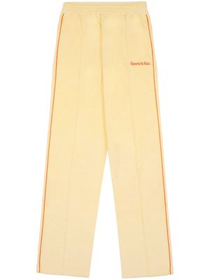 Sporty & Rich logo-embroidered terrycloth track pants - Yellow