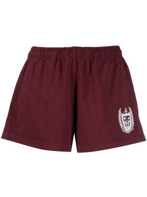 Sporty & Rich logo-embroidered track shorts