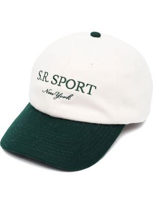 Sporty & Rich logo-embroidered wool baseball cap - White