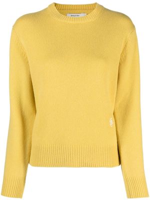 Sporty & Rich logo-embroidered wool jumper - Yellow