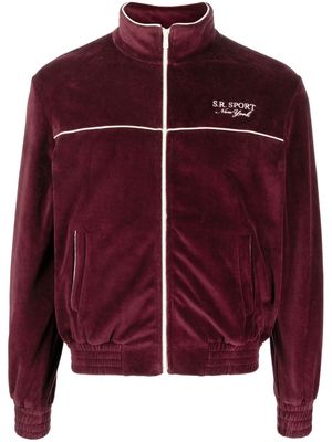 Sporty & Rich logo-embroidered zipped sweatshirt