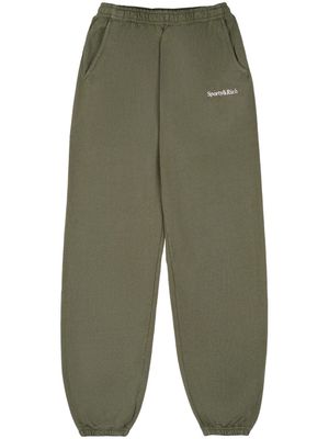 Sporty & Rich logo-embroidery cotton track pants - Green