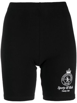 Sporty & Rich logo fitted cycling shorts - Black