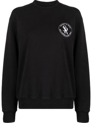 Sporty & Rich logo-patch crew neck sweatshirt - Black