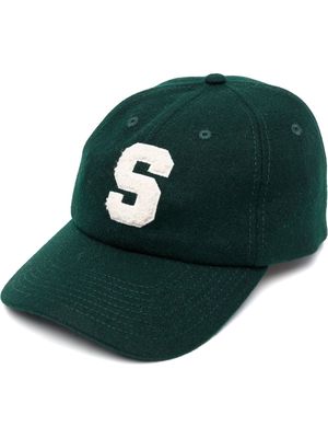 Sporty & Rich logo-patch wool baseball cap - Green