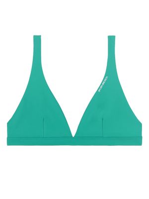 Sporty & Rich logo-print bikini top - Green