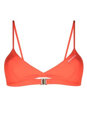 Sporty & Rich logo-print bikini top - Orange