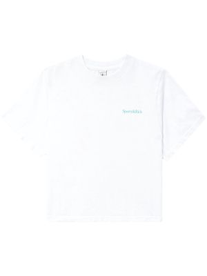 Sporty & Rich logo-print cotton cropped T-shirt - White