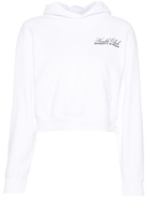 Sporty & Rich logo-print cotton hoodie - White