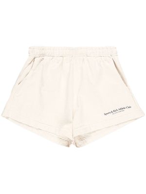 Sporty & Rich logo-print cotton shorts - Neutrals