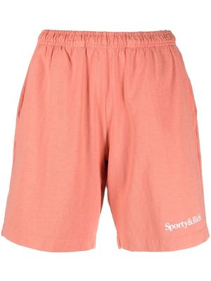 Sporty & Rich logo-print cotton shorts - Pink