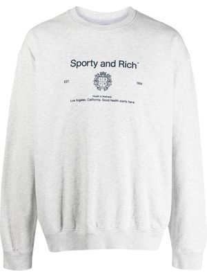 Sporty & Rich logo-print cotton sweatshirt - Grey
