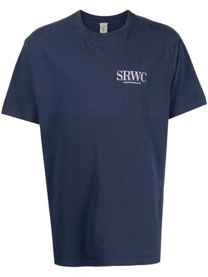 Sporty & Rich logo print cotton T-shirt - Blue
