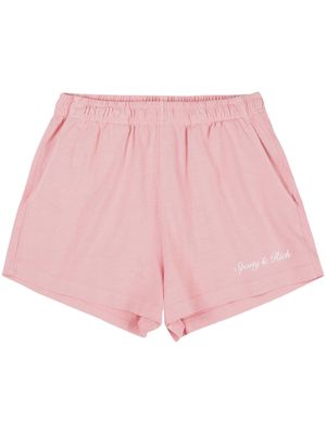 Sporty & Rich logo-print cotton track shorts - Pink